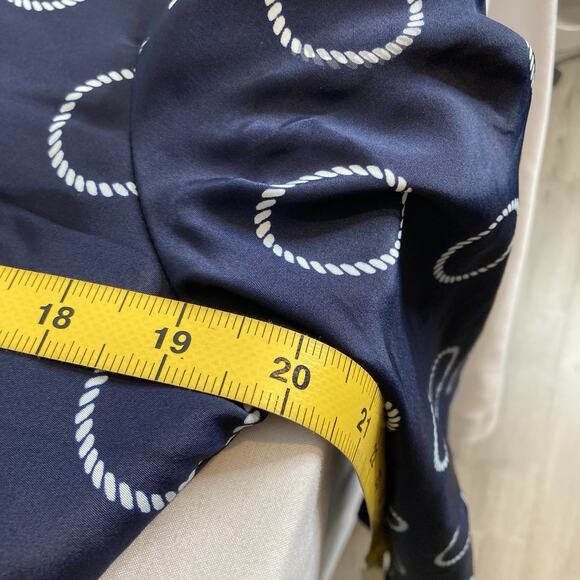 Vintage Kiva Women's Blue Circle Mod Print Midi Shirtdress Size 8 Secretary Prim - Picture 4 of 10